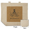 Octopus & Burlap Print Reusable Cotton Grocery Bag - Front & Back View