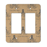 Octopus & Burlap Print Rocker Style Light Switch Cover - Two Switch (Personalized)