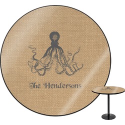 Octopus & Burlap Print Round Table - 30" (Personalized)
