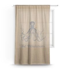 Octopus & Burlap Print Sheer Curtain - 50"x84" (Personalized)
