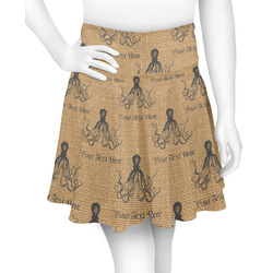 Octopus & Burlap Print Skater Skirt - Large (Personalized)