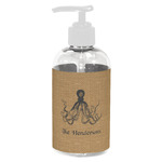 Octopus & Burlap Print Plastic Soap / Lotion Dispenser (8 oz - Small - White) (Personalized)