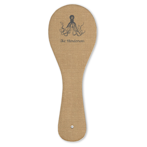 Custom Octopus & Burlap Print Ceramic Spoon Rest (Personalized)