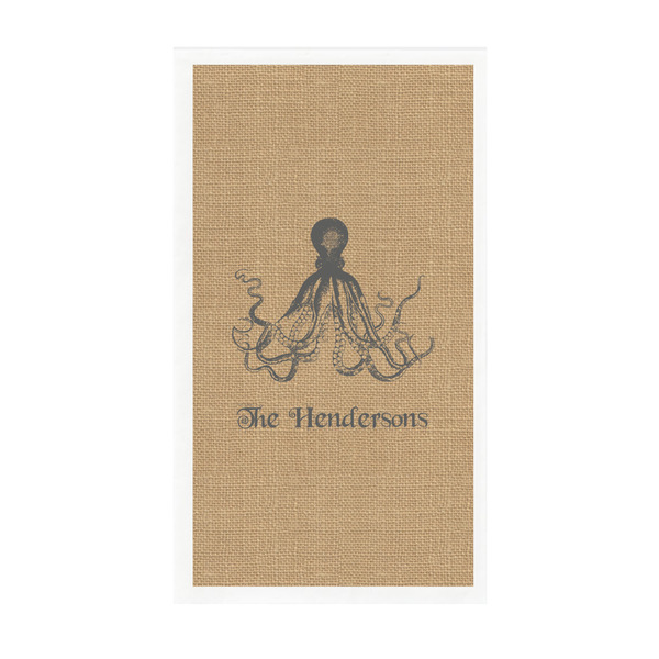 Custom Octopus & Burlap Print Guest Paper Towels - Full Color - Standard (Personalized)