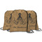 Octopus & Burlap Print String Backpack - MAIN