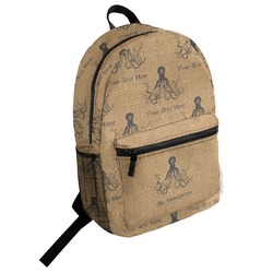 Octopus & Burlap Print Student Backpack (Personalized)