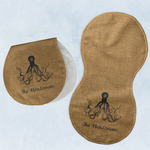 Octopus & Burlap Print Burp Pads - Velour - Set of 2 w/ Name or Text