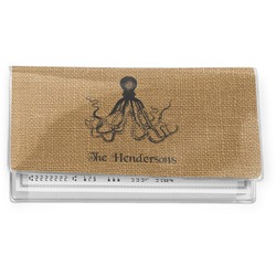 Octopus & Burlap Print Vinyl Checkbook Cover (Personalized)