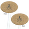 Octopus & Burlap Print White Plastic 7" Stir Stick - Double Sided - Oval - Front & Back