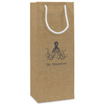 Octopus & Burlap Print Wine Gift Bags - Matte (Personalized)