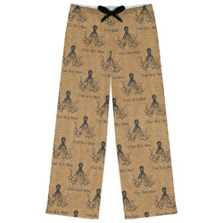 Octopus & Burlap Print Womens Pajama Pants (Personalized)