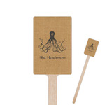 Octopus & Burlap Print Rectangle Wooden Stir Sticks (Personalized)