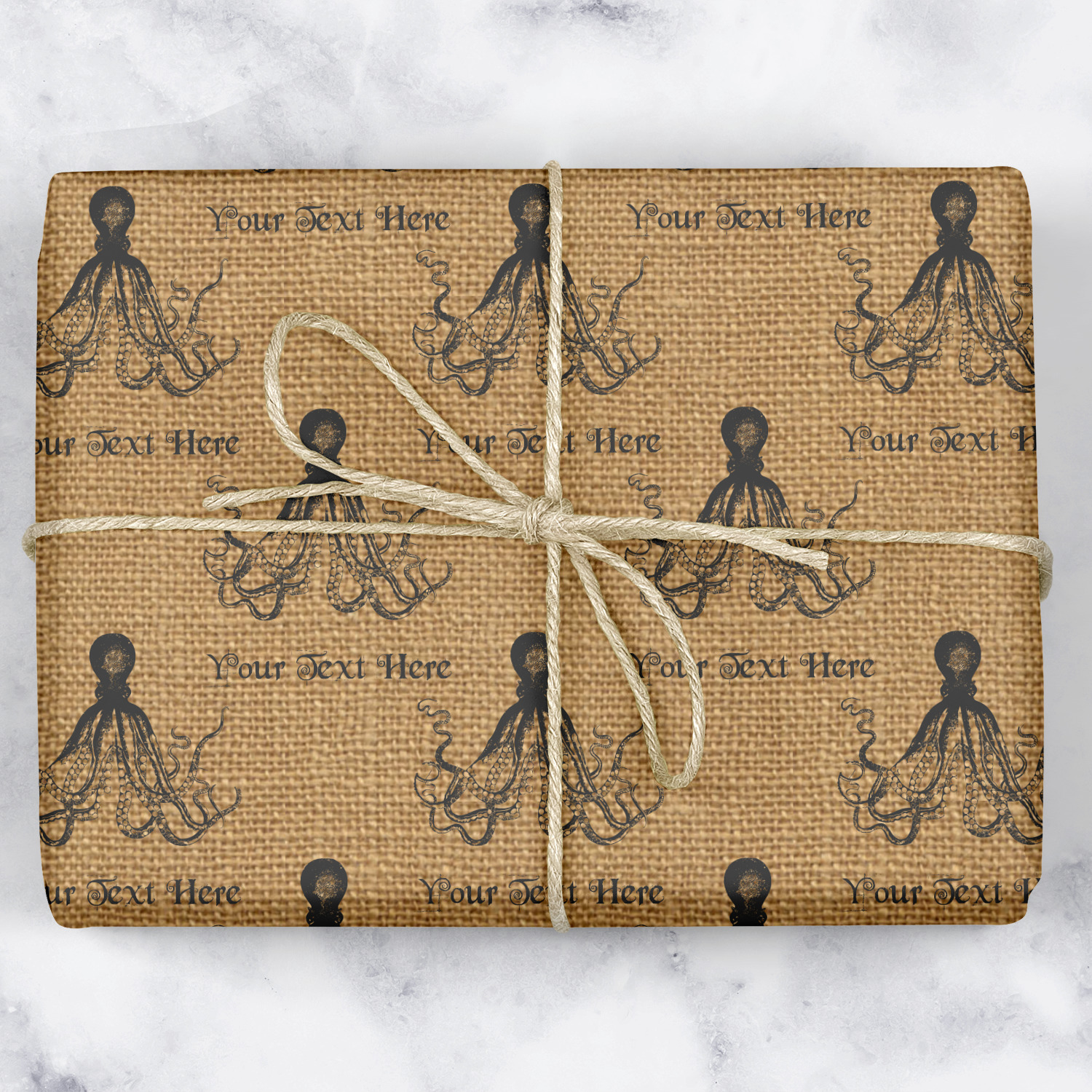 Custom Octopus & Burlap Print Wrapping Paper (Personalized)