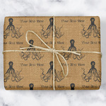 Octopus & Burlap Print Wrapping Paper (Personalized)