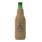 Octopus & Burlap Print Zipper Bottle Cooler - FRONT (bottle)