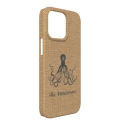 Octopus & Burlap Print iPhone Case - Plastic - iPhone 13 Pro Max (Personalized)