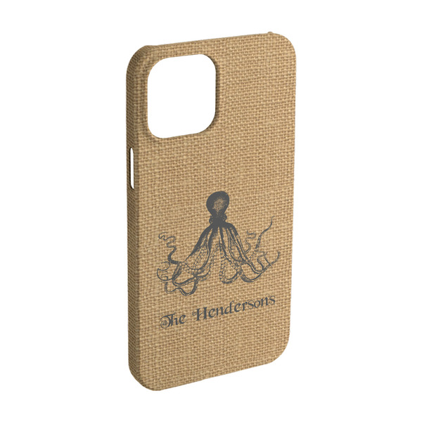 Custom Octopus & Burlap Print iPhone Case - Plastic - iPhone 15 (Personalized)