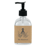 Octopus & Burlap Print Glass Soap & Lotion Bottle - Single Bottle (Personalized)