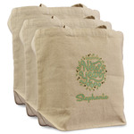 Happy New Year Reusable Cotton Grocery Bags - Set of 3 (Personalized)