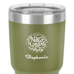 Happy New Year 30 oz Stainless Steel Tumbler - Olive - Double-Sided (Personalized)