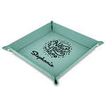 Happy New Year Faux Leather Dice Tray - 9" x 9"  - Teal