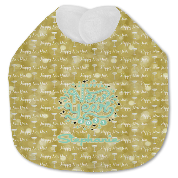 Custom Happy New Year Jersey Knit Baby Bib w/ Name or Text