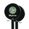 Happy New Year Black Plastic 5.5" Stir Stick - Single Sided - Round - Front & Back