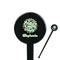 Happy New Year Black Plastic 7" Stir Stick - Round - Closeup