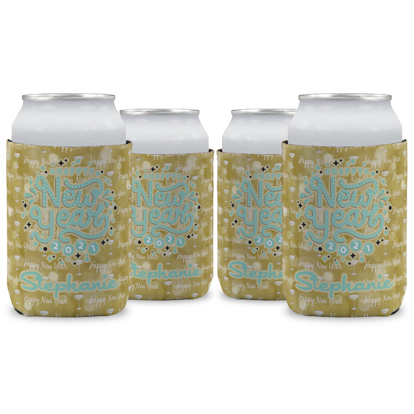 Custom Happy New Year Can Cooler (12 oz) - Set of 4 w/ Name or Text