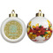 Happy New Year Ceramic Christmas Ornament - Poinsettias (APPROVAL)