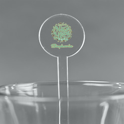 Happy New Year 7" Round Plastic Stir Sticks - Clear (Personalized)