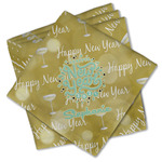 Happy New Year Cloth Cocktail Napkins - Set of 4 w/ Name or Text