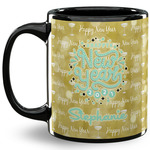 Happy New Year 11 Oz Coffee Mug - Black (Personalized)