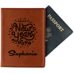 Happy New Year Passport Holder - Faux Leather - Double Sided (Personalized)