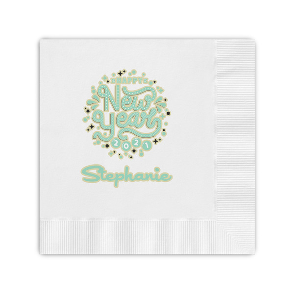 Custom Happy New Year Coined Cocktail Napkins (Personalized)