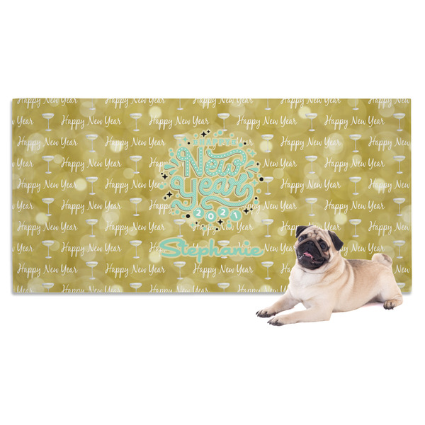 Custom Happy New Year Dog Towel w/ Name or Text