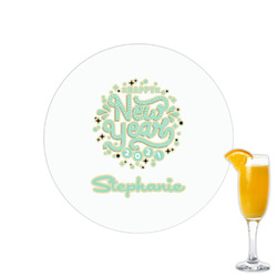 Happy New Year Printed Drink Topper - 2.15" (Personalized)