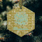 Happy New Year Frosted Glass Ornament - Hexagon (Lifestyle)