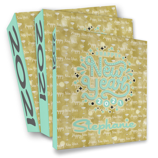 Custom Happy New Year 3 Ring Binder - Full Wrap (Personalized)