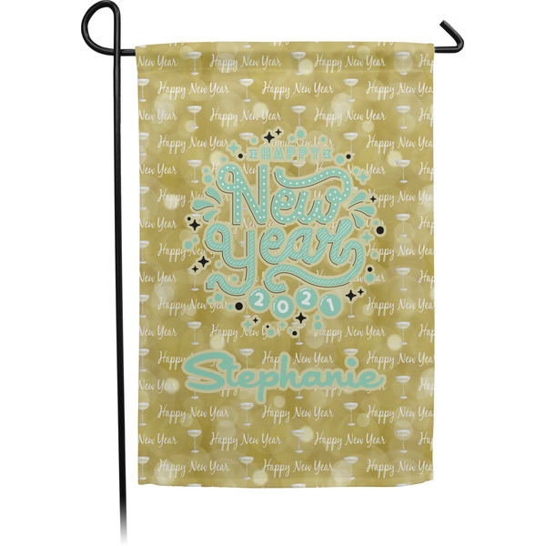 Custom Happy New Year Small Garden Flag - Double Sided w/ Name or Text