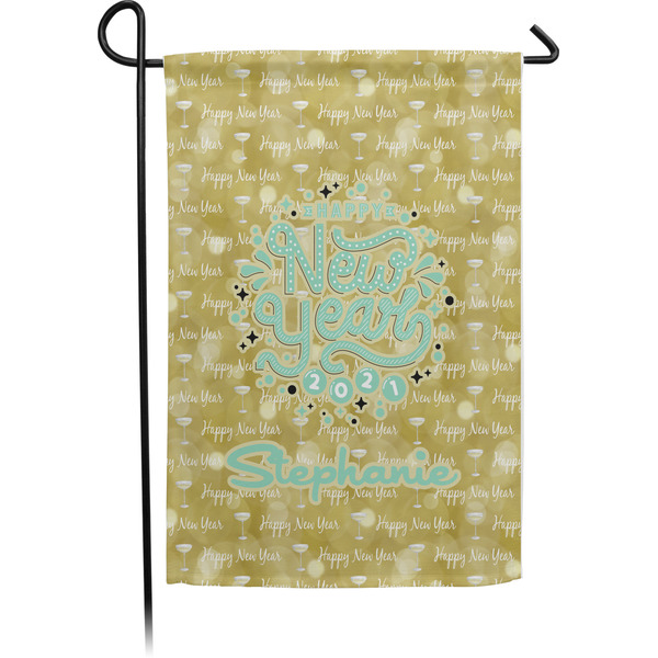 Custom Happy New Year Small Garden Flag - Single Sided w/ Name or Text