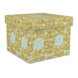 Happy New Year Gift Box with Lid - Canvas Wrapped - Large (Personalized)