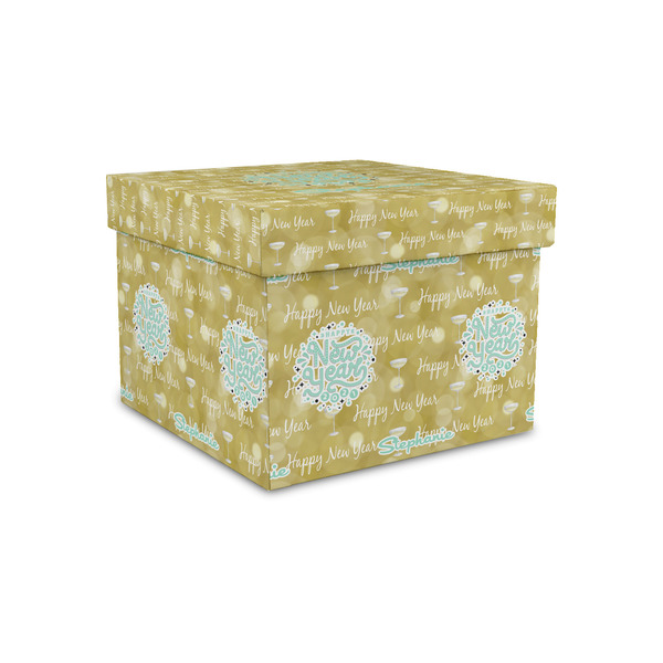 Custom Happy New Year Gift Box with Lid - Canvas Wrapped - Small (Personalized)