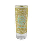 Happy New Year 2 oz Shot Glass -  Glass with Gold Rim - Single (Personalized)