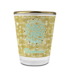 Happy New Year Glass Shot Glass - 1.5 oz - with Gold Rim - Single (Personalized)