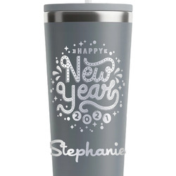 Happy New Year RTIC Everyday Tumbler with Straw - 28oz - Grey - Double-Sided (Personalized)