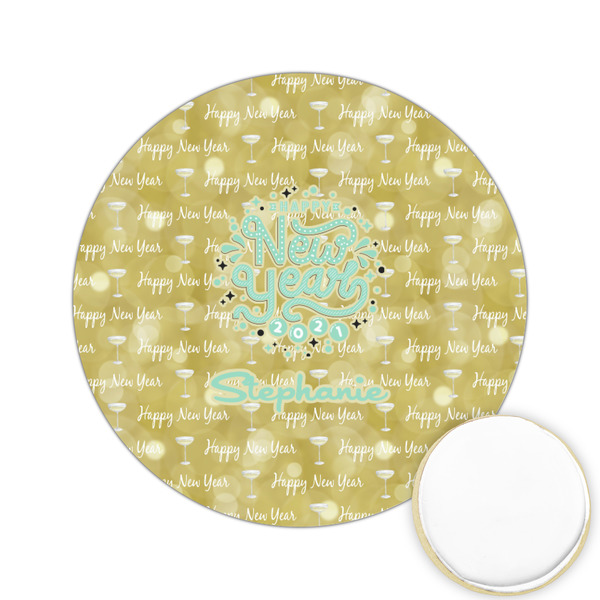 Custom Happy New Year Printed Cookie Topper - 2.15" (Personalized)