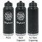 Happy New Year Laser Engraved Water Bottles - 2 Styles - Front & Back View