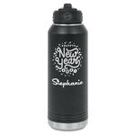 Happy New Year Water Bottle - Laser Engraved - Front (Personalized)