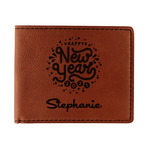Happy New Year Leatherette Bifold Wallet - Single Sided (Personalized)